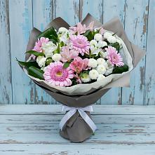 Букет цветов из:  Герберы, Альстромерии и Хризантемы в Новом Хушете