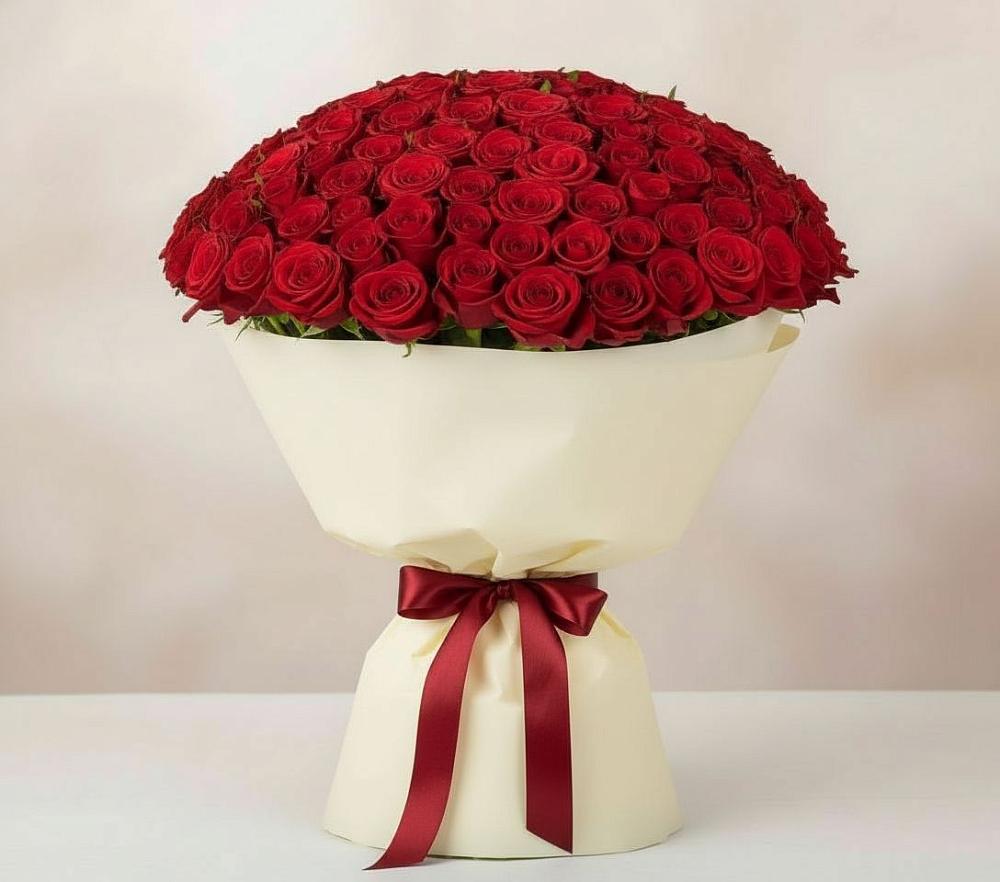 Букет 101 Красная роза Милано в Новом Хушете