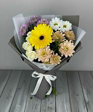 Букет цветов из:  Розы, Герберы и Хризантемы в Новом Хушете
