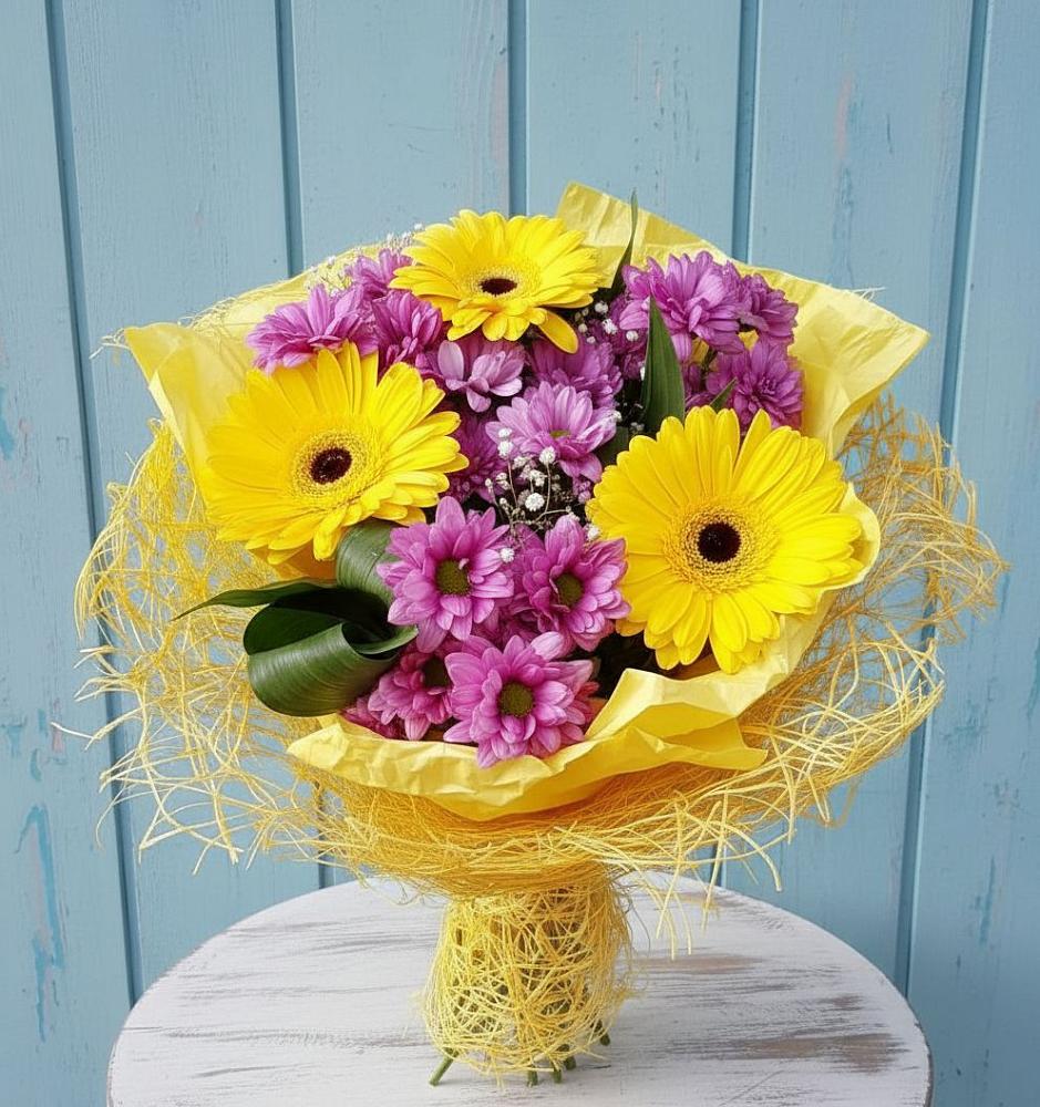 Букет цветов из: Хризантемы и Герберы в Новом Хушете