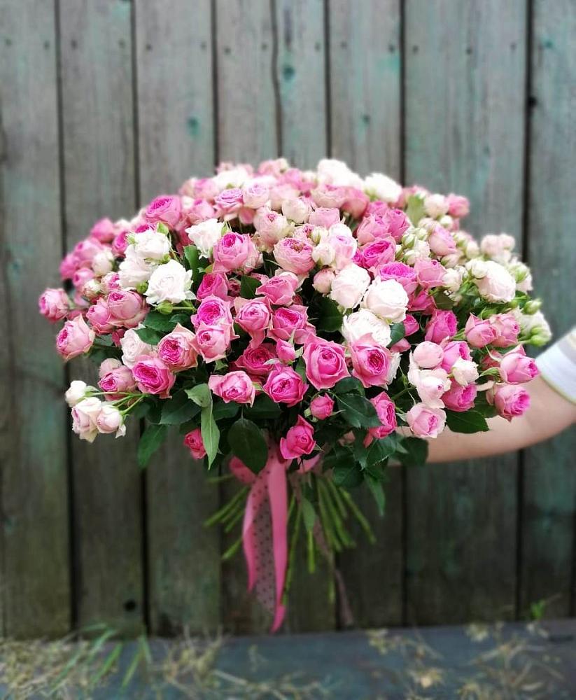 Букет Розовые кустовые розы Натали и Лав Лидия в Новом Хушете