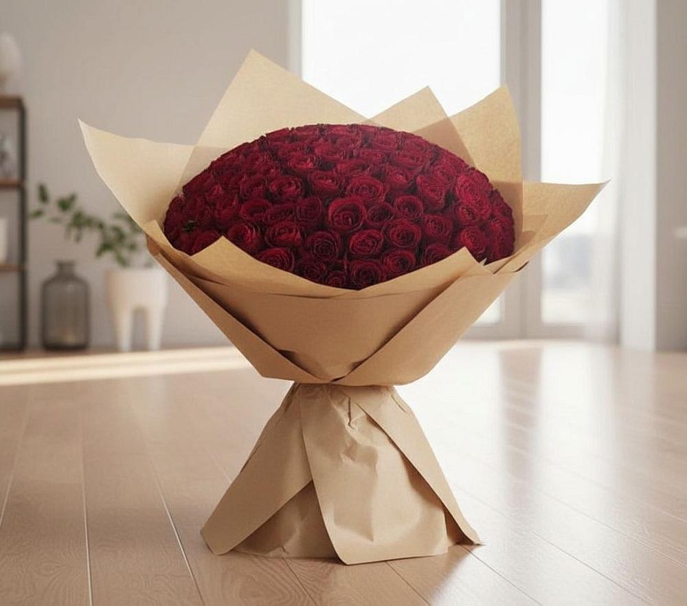Букет 101 Красная роза в Новом Хушете