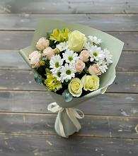Букет цветов из:  Альстромерии, Розы и Хризантемы в Новом Хушете