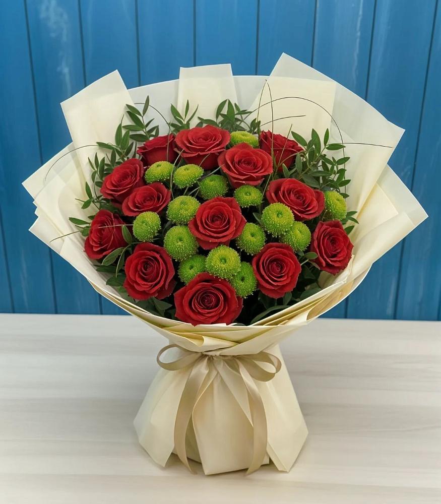 Букет цветов из: Розы и Хризантемы в Новом Хушете